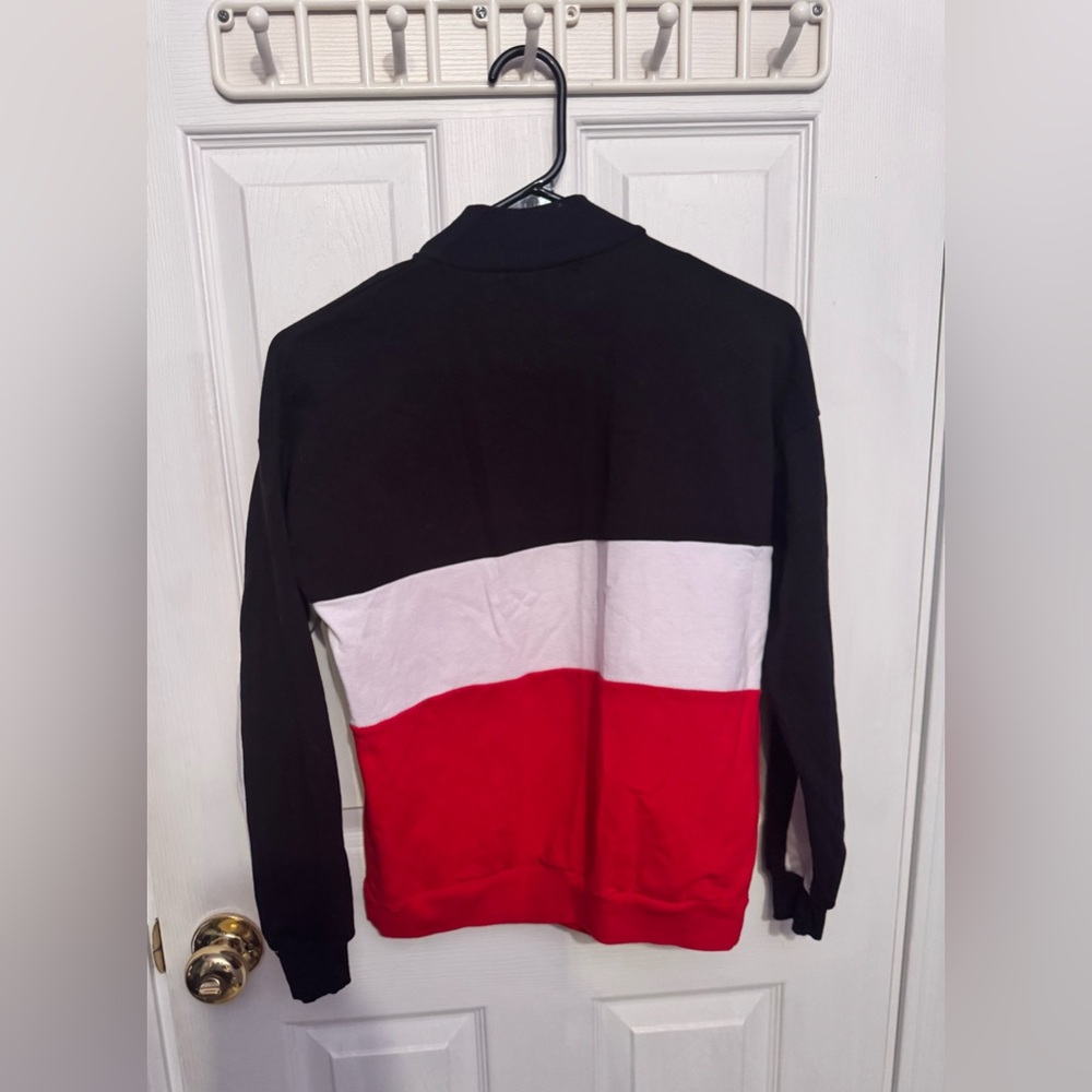 Mickey Mouse Women’s Sweater Colorblock Quarter-Zip (Fits Small–Medium) - Picture 3 of 7